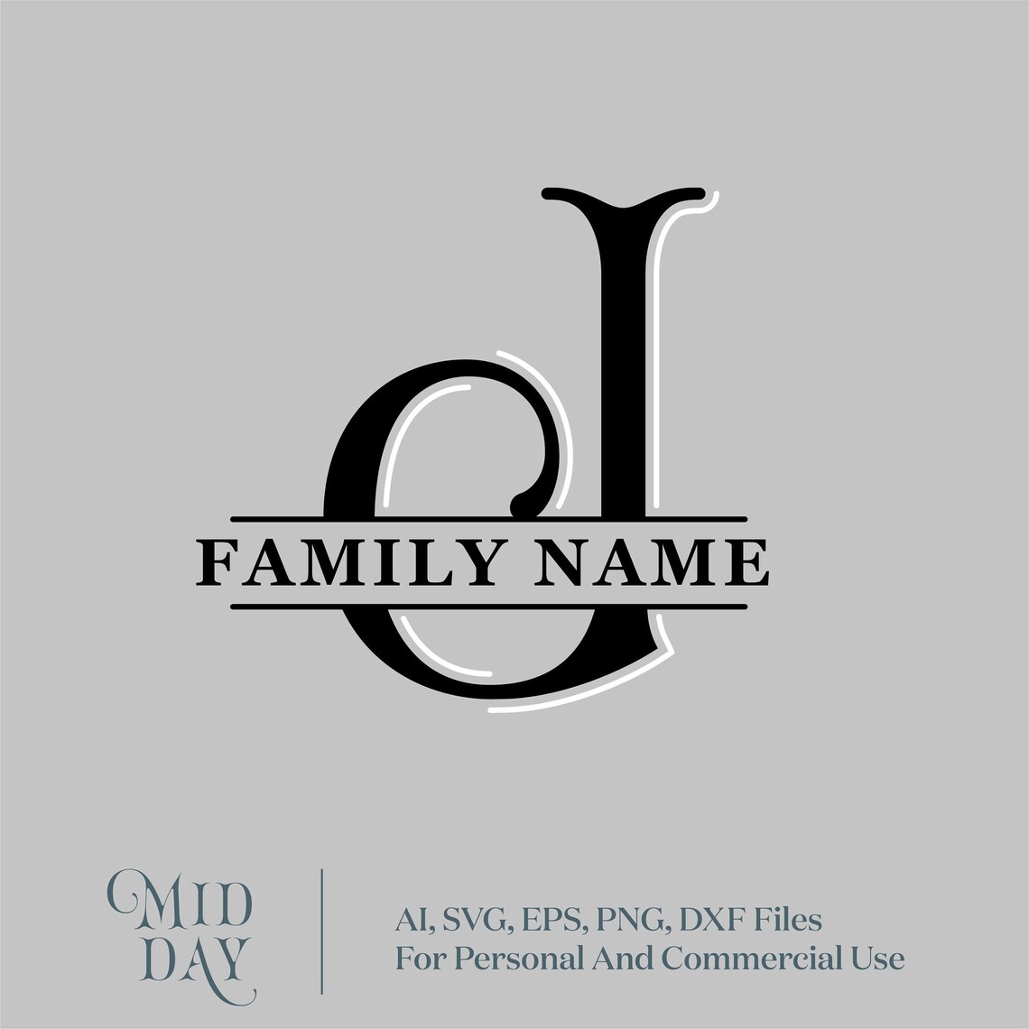 Split J SVG Split Monogram J SVG Split Letter Monogram Svg | Etsy