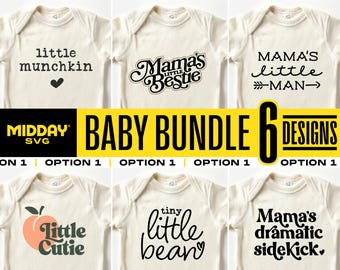 Baby SVG-bundel, schattige shirtontwerpen voor peuters (digitale download)