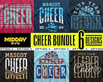 Cheerleading SVG Bundle, Cheer Team Shirt Designs (Digital Download)