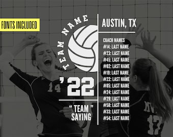 Volleyball Team SVG Template, Team Logo Design (Digital Download)