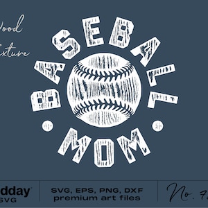 Baseball Mom Shirt SVG Png Eps Ai, aus Holz, Cricut geschnitten Dateien, Silhouette, Baseball Sport SVG, Becher Taschen, Kaffeebecher Design, Sublimation