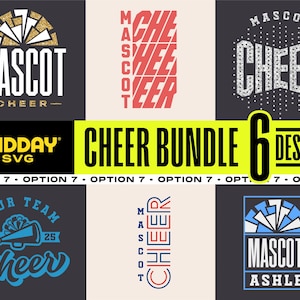 Cheer Bundle 7 Svg, Png Dxf Eps, pom-pom girl, pom-pom girl, fichiers de coupe Cricut, Silhouette, Cheer Team Bundle, Cheer team chemise Bundle