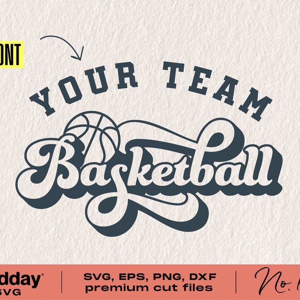 Basketball Team Template, Svg Png Dxf Eps, Retro Basketball Shirt Design, Team Shirt, Basketball Mom, Cricut, Silhouette, Sublimation