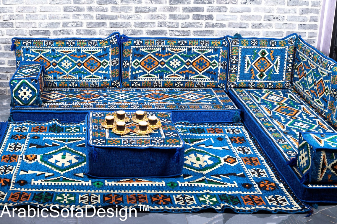 L Style Arabic Sofa Floor Seating Set Traditional Design Etsy
