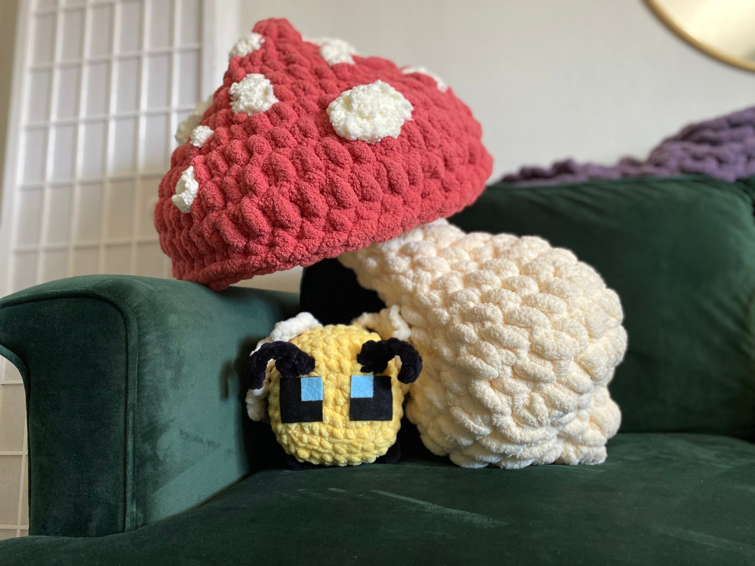 Big Cute Minecraft Bee Plush Crocheted Amigurumi Minecraft - Etsy