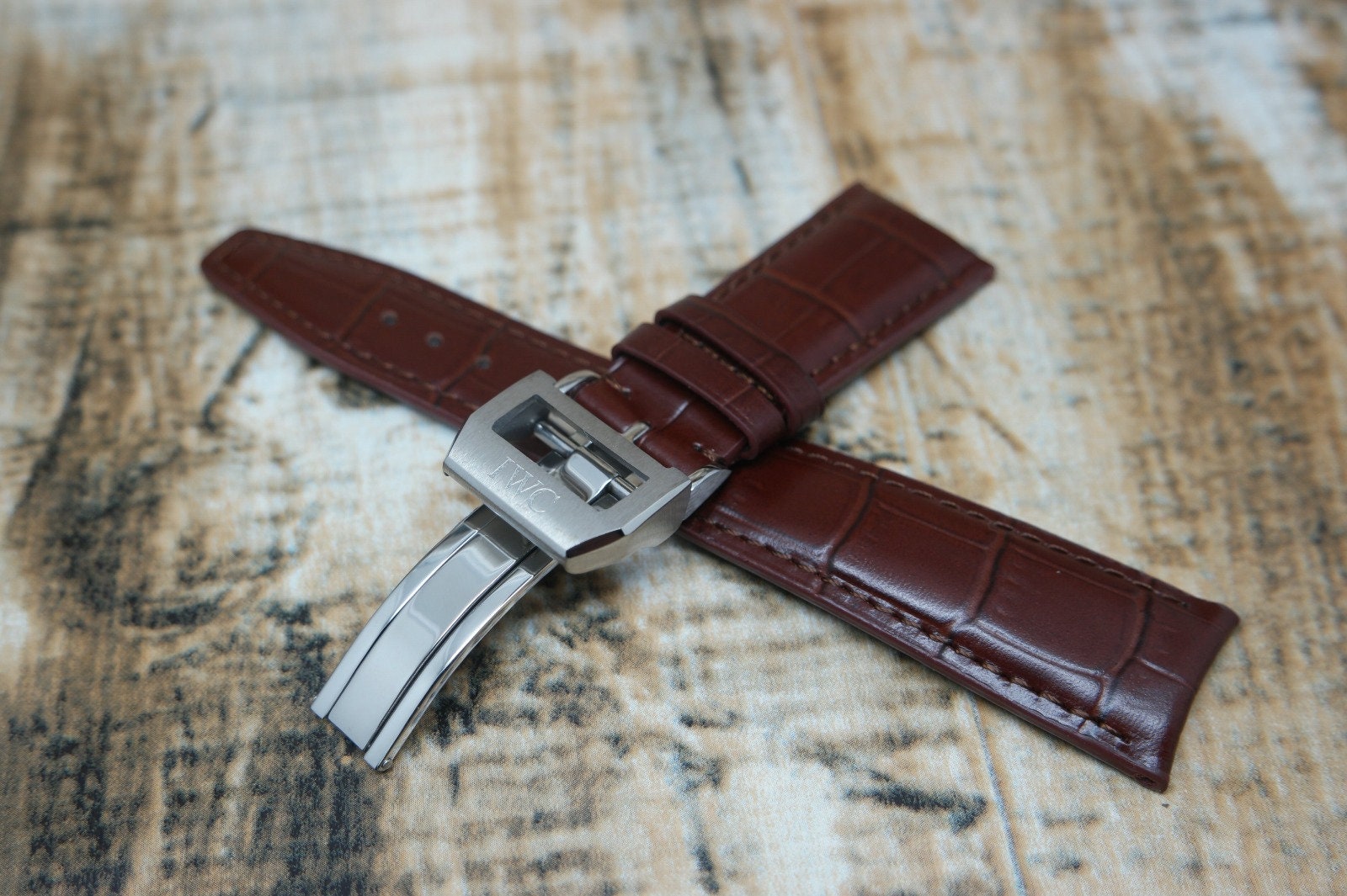 IWC 20MM/22MM Brown Genuine Leather Band/Strap with IWC Clasp Etsy