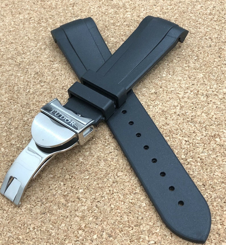 22MM NEW TUDOR Black Bay Silicone Rubber Watch Band/Strap With | Etsy