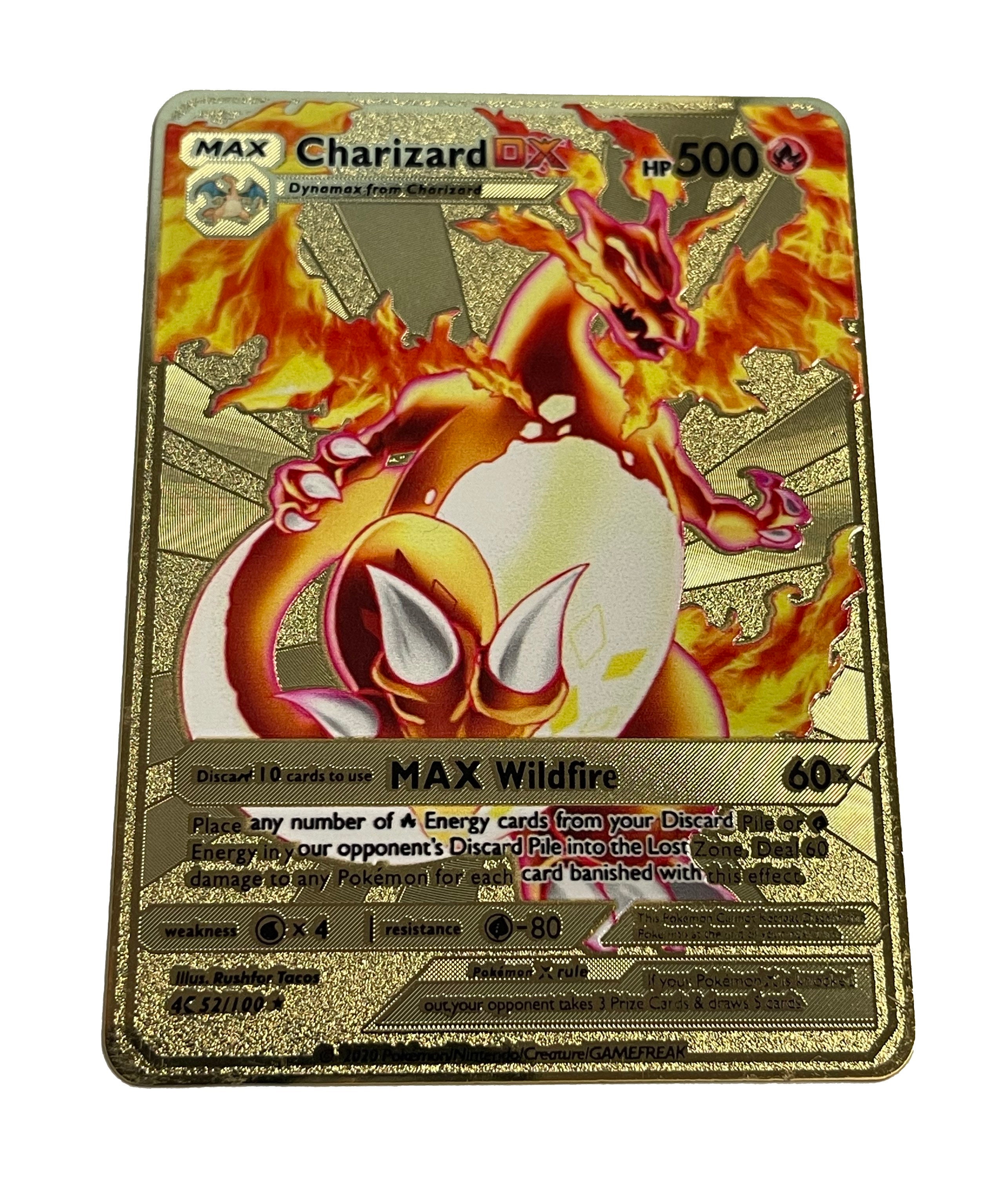 Charizard DX Gold Metal Card Collectors Rare Shiny Gold - Etsy