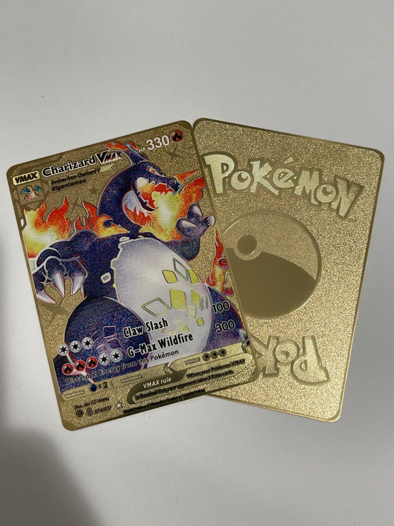 Charizard VMAX Purple Gold Metal Card Collectors Rare Etsy New Zealand