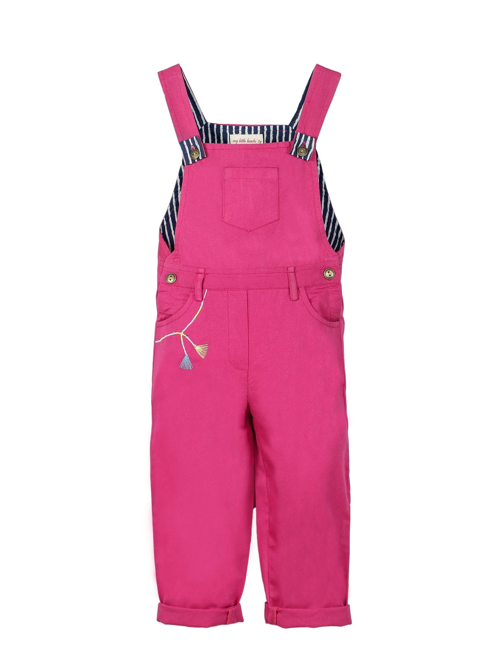 100 Cotton Kids Dungarees Girls Solid Color Dungaree. Yellow Etsy