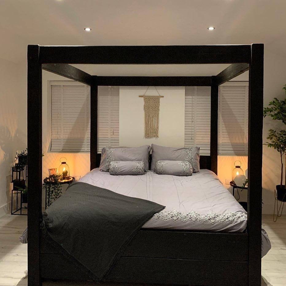 Rustic reclaimed wood full four post bed Any size available Etsy