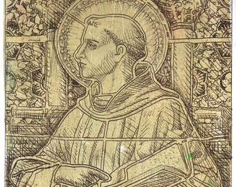 St. Bernard of Clairvaux | Giclée Fine Art print | image size 10 x 8 inch (25 x 20 cm) | mounted 16 x 12 inch (40 x 30 cm)