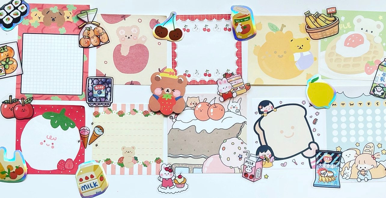 Food themed stationery set Etsy