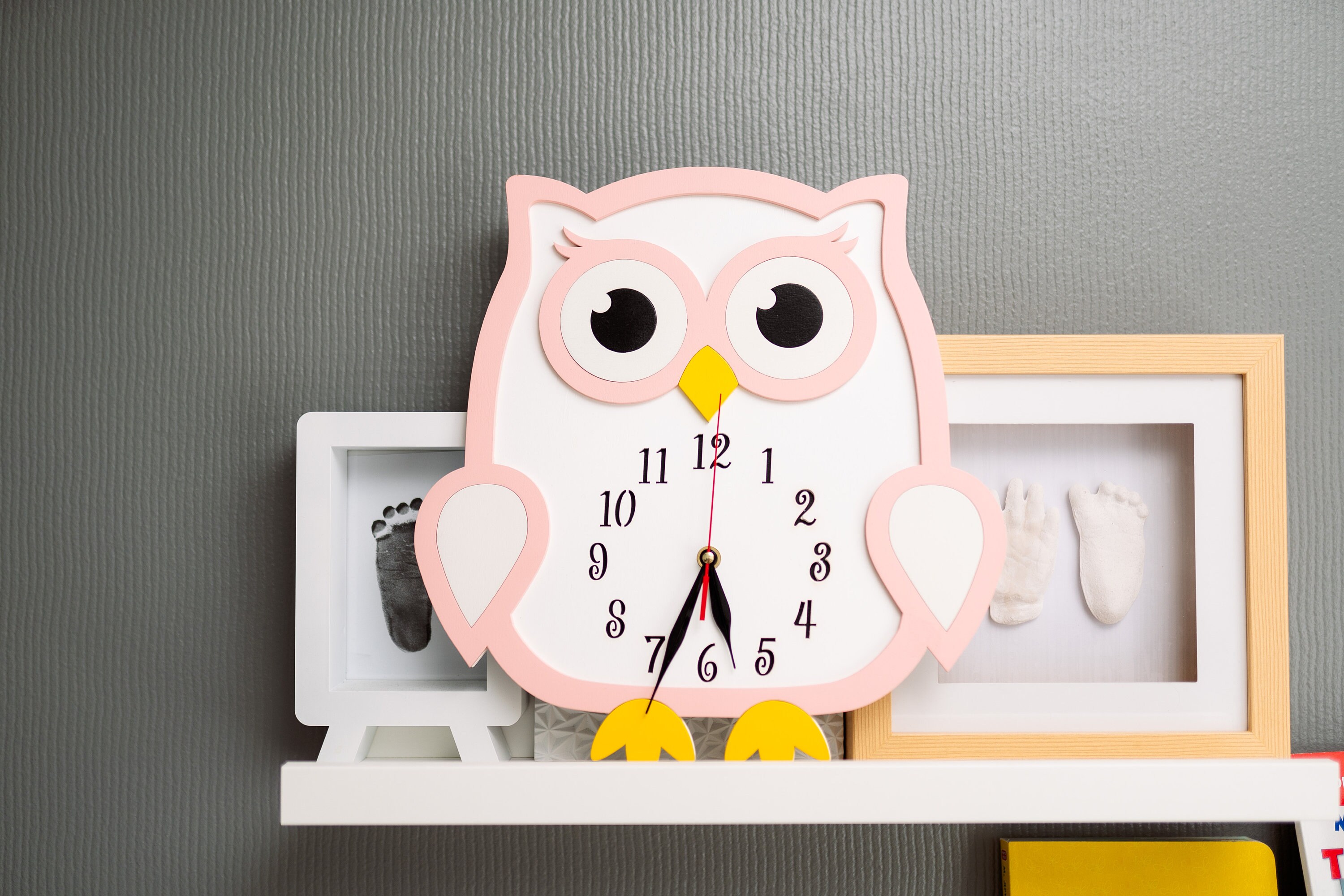 Owl Wall Clock, Wooden Clock, Baby Room Clock, Wall Clock, Wall Decor