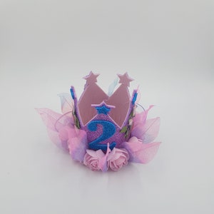 girls birthday crown, 2nd girls birthday crown, pink baby girl crown, birthday hat for girl, birthday cake smash crown, shiny birthday crown