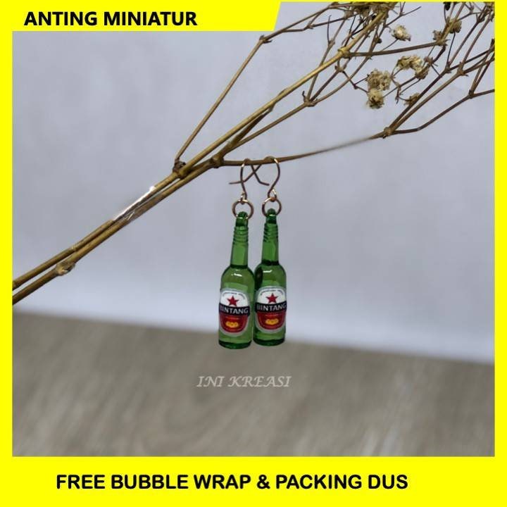 Earring dangle Beer Miniature Earringscute Earrings Etsy