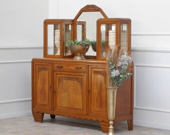 EPOCHE 1900 Buffet/Vitrine Anrichte Antik Alt Vitrinenschrank Marmor Jahrhundertwende