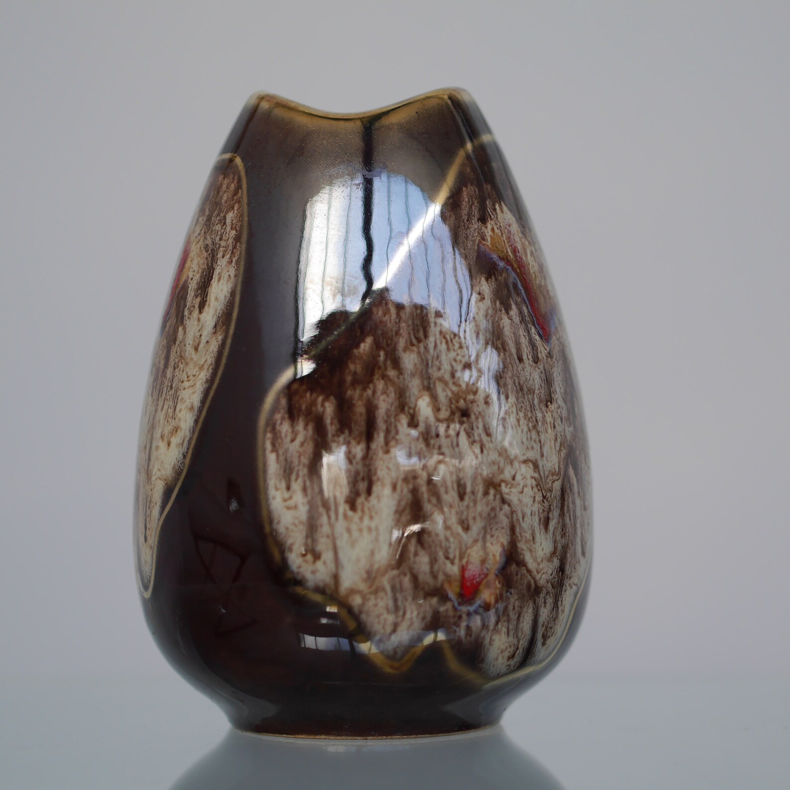 DECOR Vase Gold braun Keramik Vintage D.A.004.006.000.16 Etsy