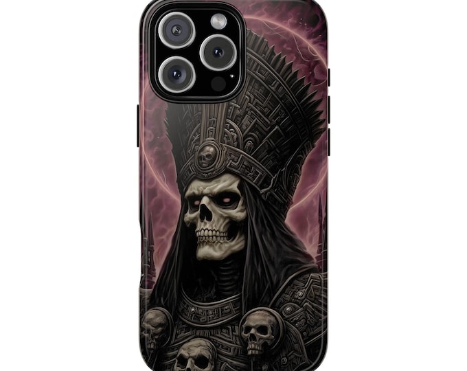Aztec Warlord Skeleton Black Armor Phone Case: iPhone, Galaxy, Pixel - Lifetime Warranty