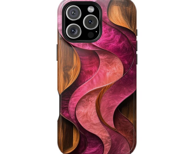 Rose Timberflow Pink Blend Marble Woodgrain Phone Case: iPhone, Galaxy, Pixel - Lifetime Warranty