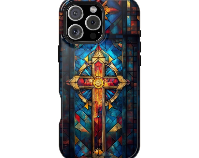 Cathedral Stained Glass Church Christian Cross Phone Case: iPhone, Galaxy, Pixel - MagSafe Compatible