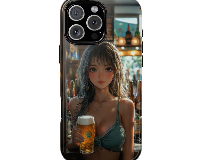Anime Girl Beer Bar Cold Brew Phone Case: iPhone, Galaxy, Pixel - Lifetime Warranty