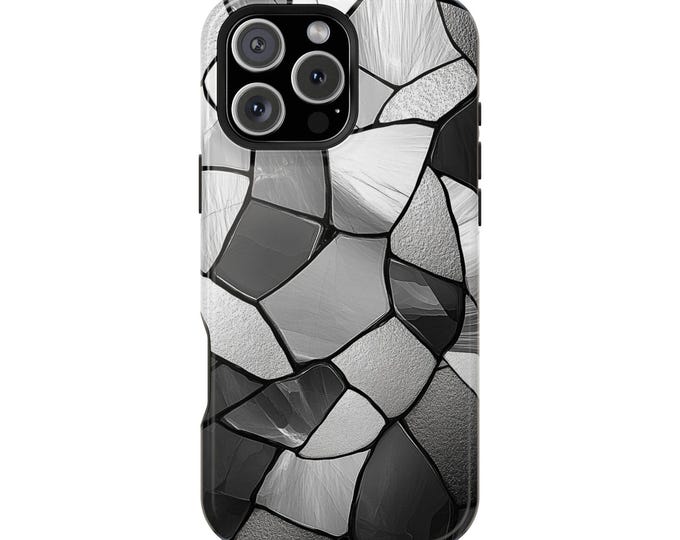 Lunar Astral Silver Gray Opal Glass Mosaic Phone Case: iPhone, Galaxy, Pixel - Lifetime Warranty