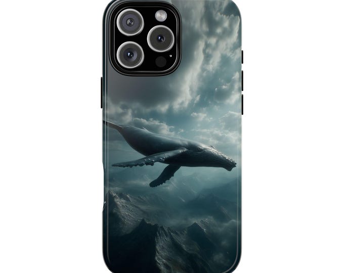 Sky Whale Flying Misty Mountains Phone Case - iPhone 17 Pro Max 16 15 14 13 12 11, Samsung Galaxy S25 Ultra S24 S23 S22, Google Pixel