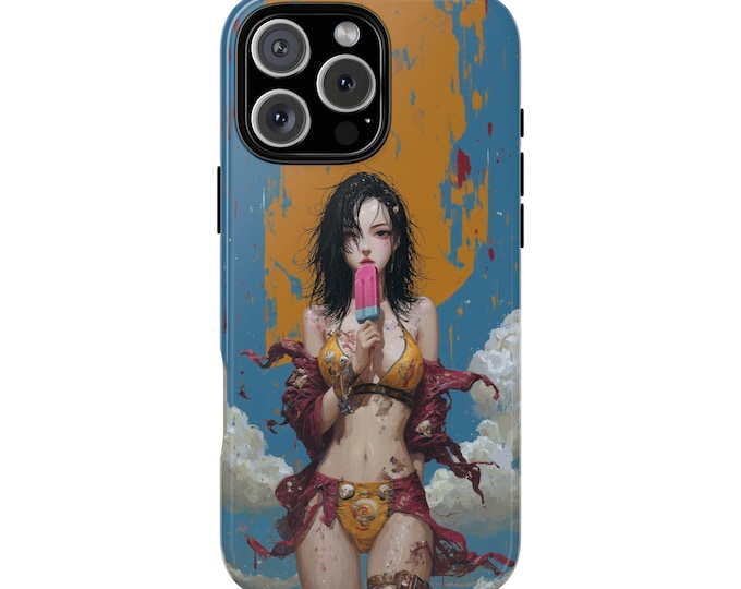 Beach Day Anime Girl Popsicle Summer Phone Case: iPhone, Galaxy, Pixel - Lifetime Warranty