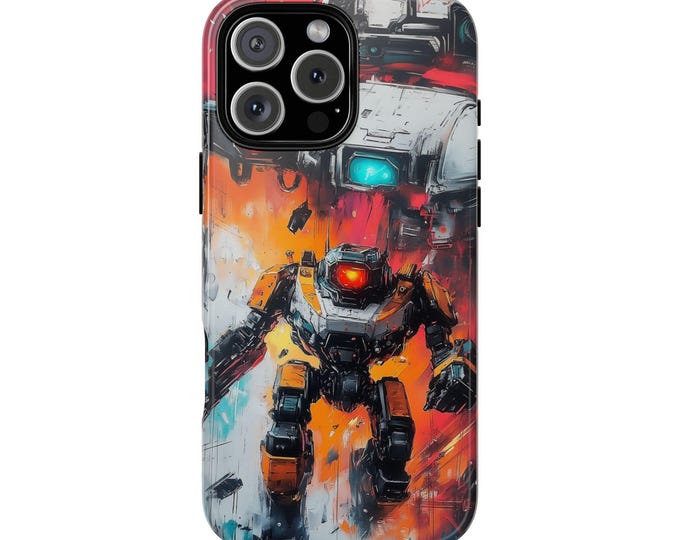 Super Mech Battle Abstract Robot Art Phone Case: iPhone, Galaxy, Pixel - Lifetime Warranty