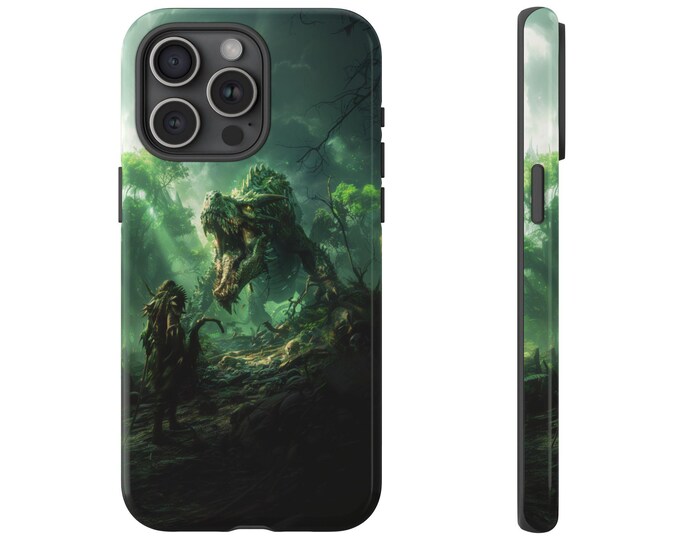 Bone Dragon Druid Battle Jungle Green Phone Case: iPhone, Galaxy, Pixel - Lifetime Warranty