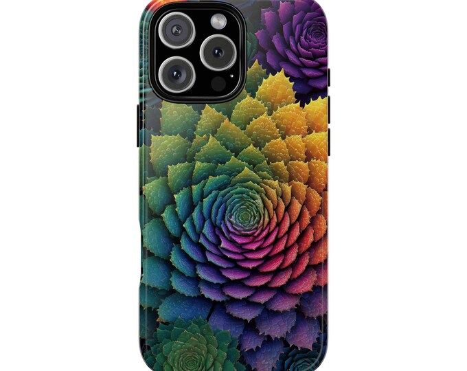 Psychedelic Succulent Colorful Spiral Phone Case: iPhone, Galaxy, Pixel - Lifetime Warranty