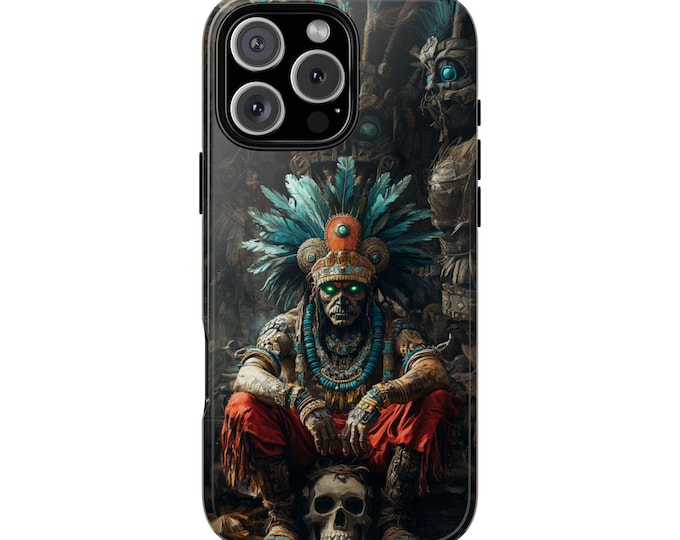 Mictlantecuhtli Aztec God of Death Skull Phone Case: iPhone, Galaxy, Pixel - Lifetime Warranty