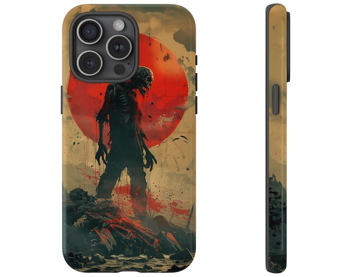 Zombie Apocalypse Abstract Blood Sun Phone Case: iPhone, Galaxy, Pixel - Lifetime Warranty