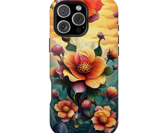 Ikebana Abstract Orange Flower Phone Case: iPhone, Galaxy, Pixel - Lifetime Warranty