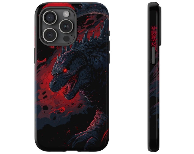 Black Red Kaiju Japan Monster Phone Case: iPhone, Galaxy, Pixel - Lifetime Warranty