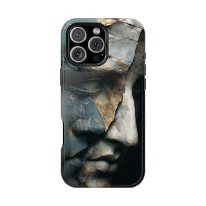 Surreal Human Dali Face Statue Phone Case: iPhone, Galaxy, Pixel - MagSafe Compatible