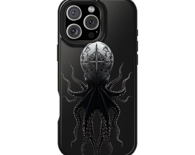 Dark  Octopus Tribal Black Cephalopod Phone Case: iPhone, Galaxy, Pixel - Lifetime Warranty