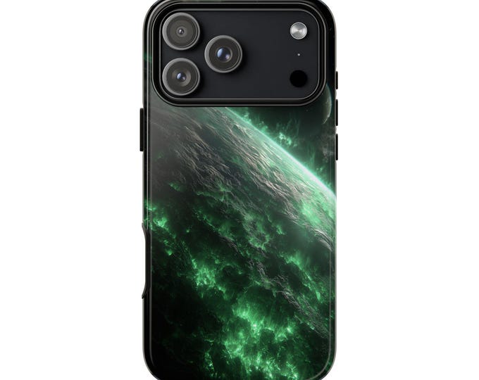 Emerald Planet Green Surface Phone Case: iPhone, Galaxy, Pixel - Lifetime Warranty