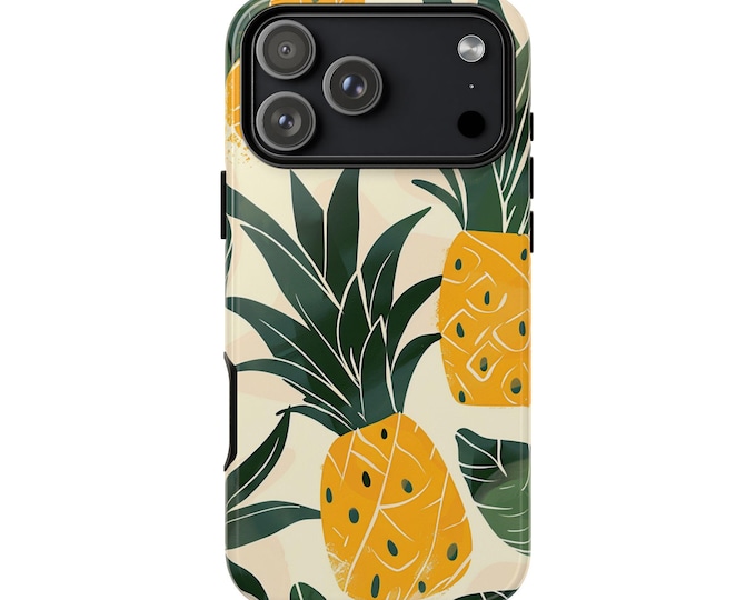 Groovy Pineapple Pattern Phone Case: iPhone, Galaxy, Pixel - Lifetime Warranty