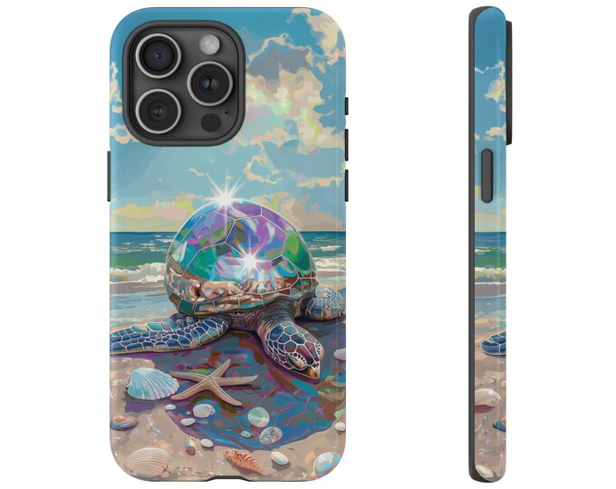 Disco Ball Turtle Shell Beach Shore Phone Case: iPhone, Galaxy, Pixel - Lifetime Warranty