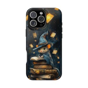 Wizard Tiny Mouse Reading Stack Old Books - Phone Case for iPhone 16 16e 15 14 13 Pro Max | Galaxy S25 S24 S23 | Pixel 9 9a | Wireless Cover