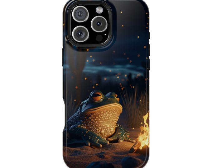 Frog Desert Campfire Night Sky Toad Phone Case: iPhone, Galaxy, Pixel - Lifetime Warranty