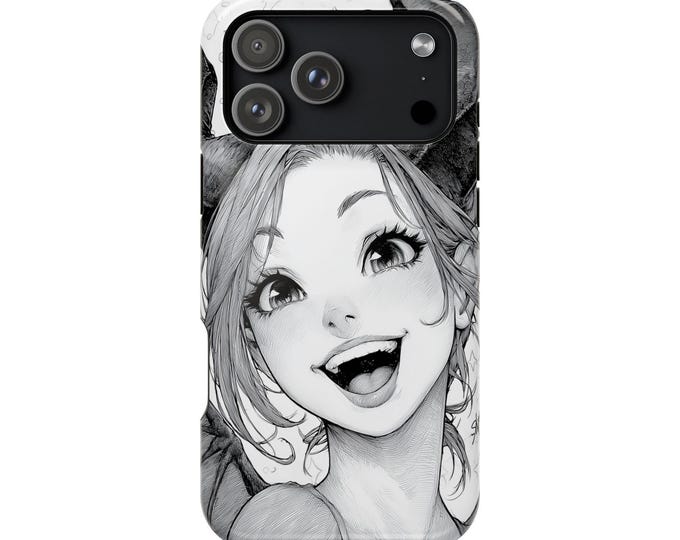 Demon Girl Anime Artwork Phone Case: iPhone, Galaxy, Pixel - Lifetime Warranty