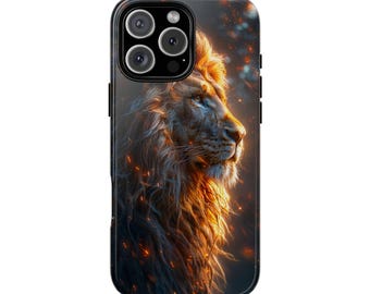 Majestic Lion Flowing Mane Phone Case for iPhone 17 Pro Max 16 15 14 13 12 11, Samsung Galaxy S25 S24 S23 S22, Pixel