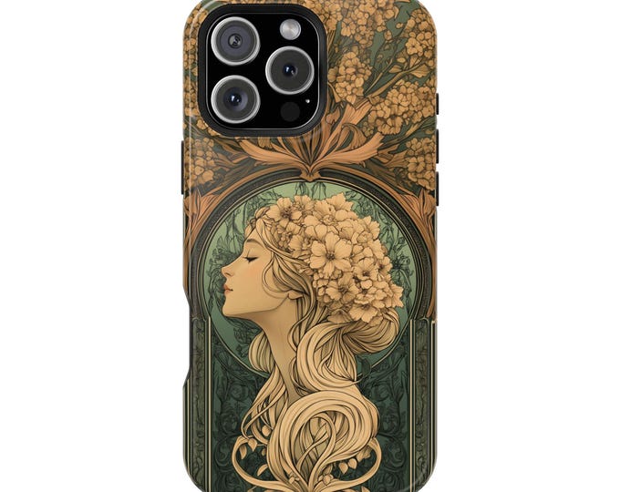 Elegant Woman Intricate Art Nouveau Style Phone Case: iPhone, Galaxy, Pixel - Lifetime Warranty