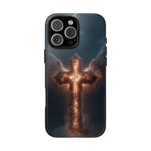Glowing Holy Cross Magma Iron Phone Case: iPhone, Galaxy, Pixel - MagSafe Compatible
