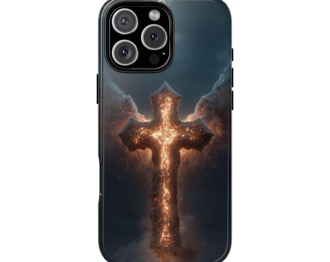 Glowing Holy Cross Magma Iron Phone Case: iPhone, Galaxy, Pixel - Lifetime Warranty