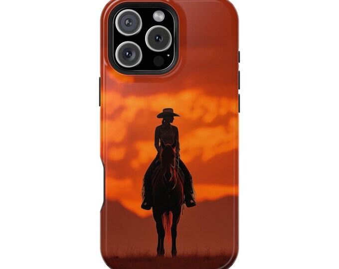 Cowgirl Glowing Country Sunset Phone Case: iPhone, Galaxy, Pixel - Lifetime Warranty