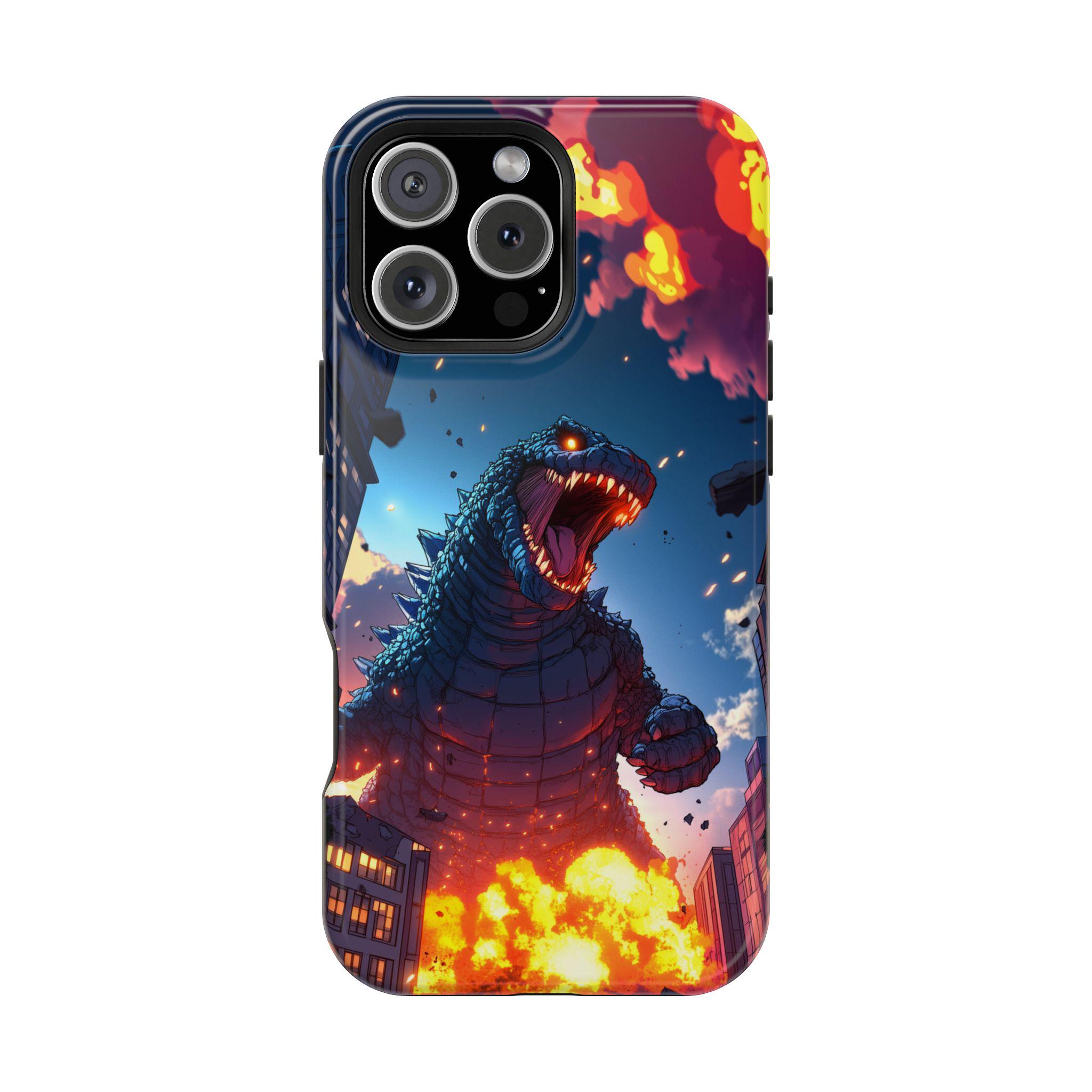 Kaiju Monster Rampage Comic-Style Art Phone Case: iPhone, Samsung Galaxy, Pixel - MagSafe Wireless